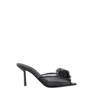 LE SILLA Pointed Toe Sandals with 3D Floral Appliqué